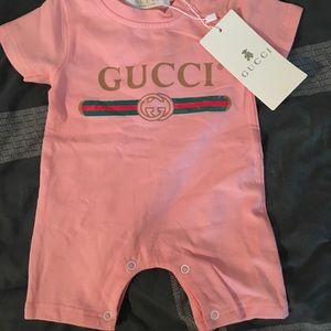 Pink gucci onesie Clearance